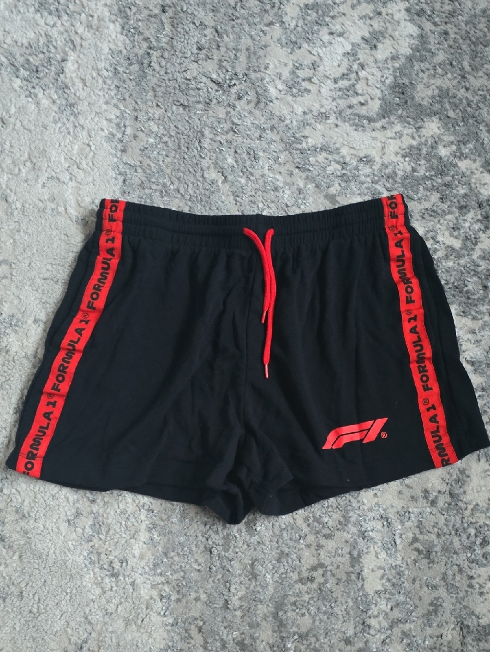 Hybrid Apparel Black Athletic Shorts with Red Trim